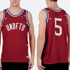 Undefeated Red Global Mesh Tank Top Basketball Jersey